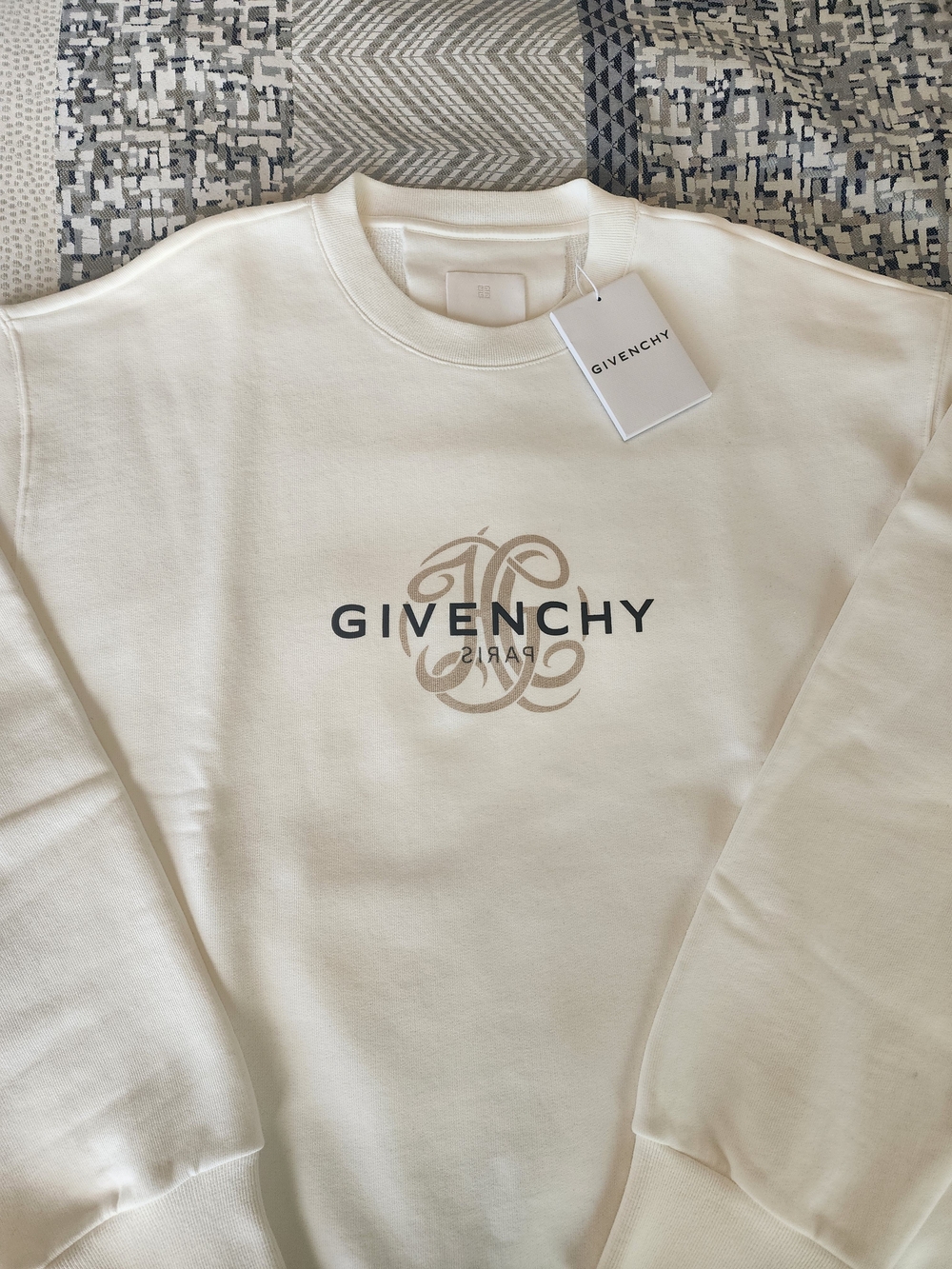 Givenchy Cream Crewneck Sweatshirt with Beige Logo